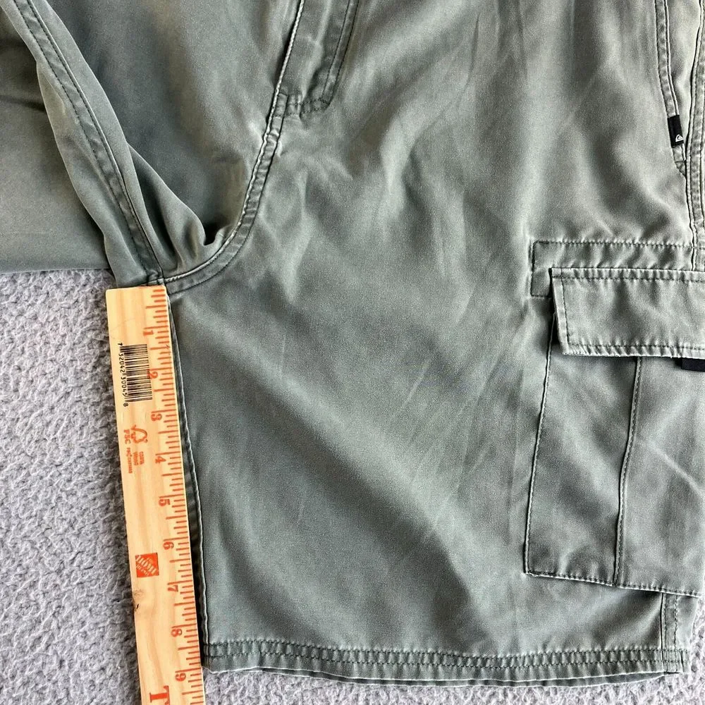 Quiksilver Board Shorts Mens 40 Green Cargo Amphibian Water Repellent Dry Flight